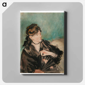 アートパネル-Portrait of Berthe Morisot with a Fan - エドゥアール マネ Canvas.