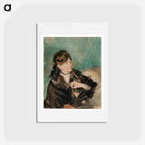アートポストカード-Portrait of Berthe Morisot with a Fan - エドゥアール マネ Postcard.