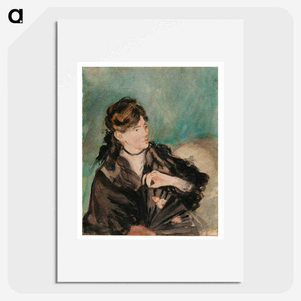 Portrait of Berthe Morisot with a Fan - エドゥアール マネ Poster.