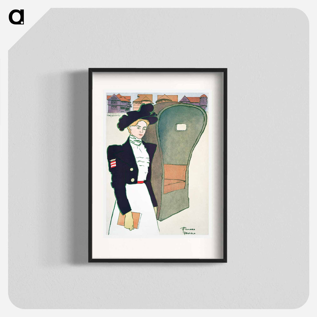 Woman holding book - Edward Penfield Poster.