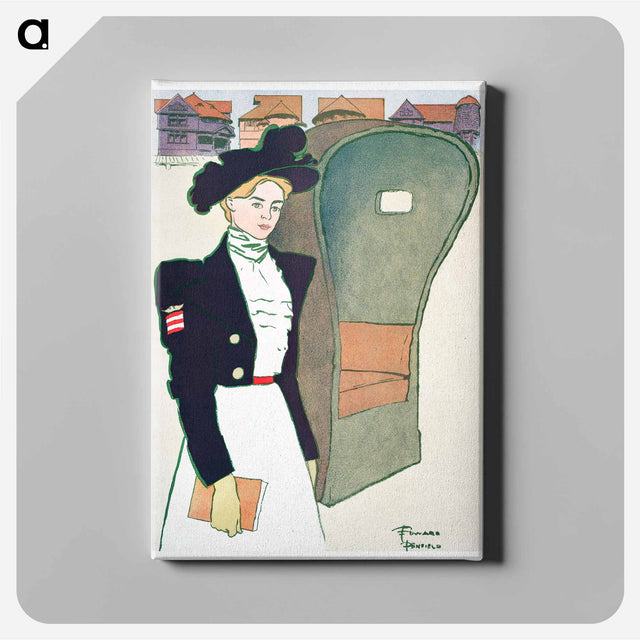 アートパネル-Woman holding book - エドワード ペンフィールド Canvas.
