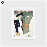 アートポストカード-Woman holding book - エドワード ペンフィールド Postcard.