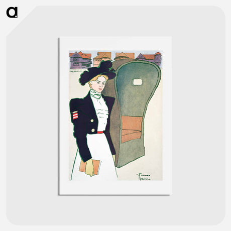 アートポストカード-Woman holding book - エドワード ペンフィールド Postcard.
