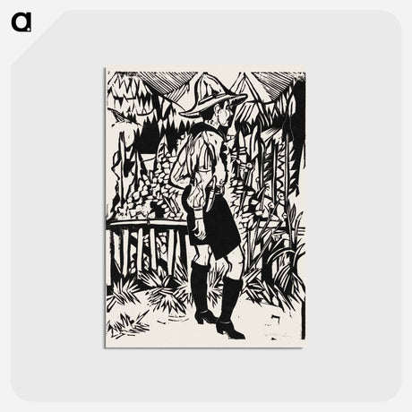 アートポストカード-Der Pfadfinder - エルンスト ルートヴィヒ キルヒナー Postcard.