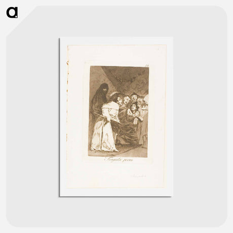 アートポストカード-Swallow it, dog, plate 58 from Los Caprichos - フランシスコ デ ゴヤ Postcard.