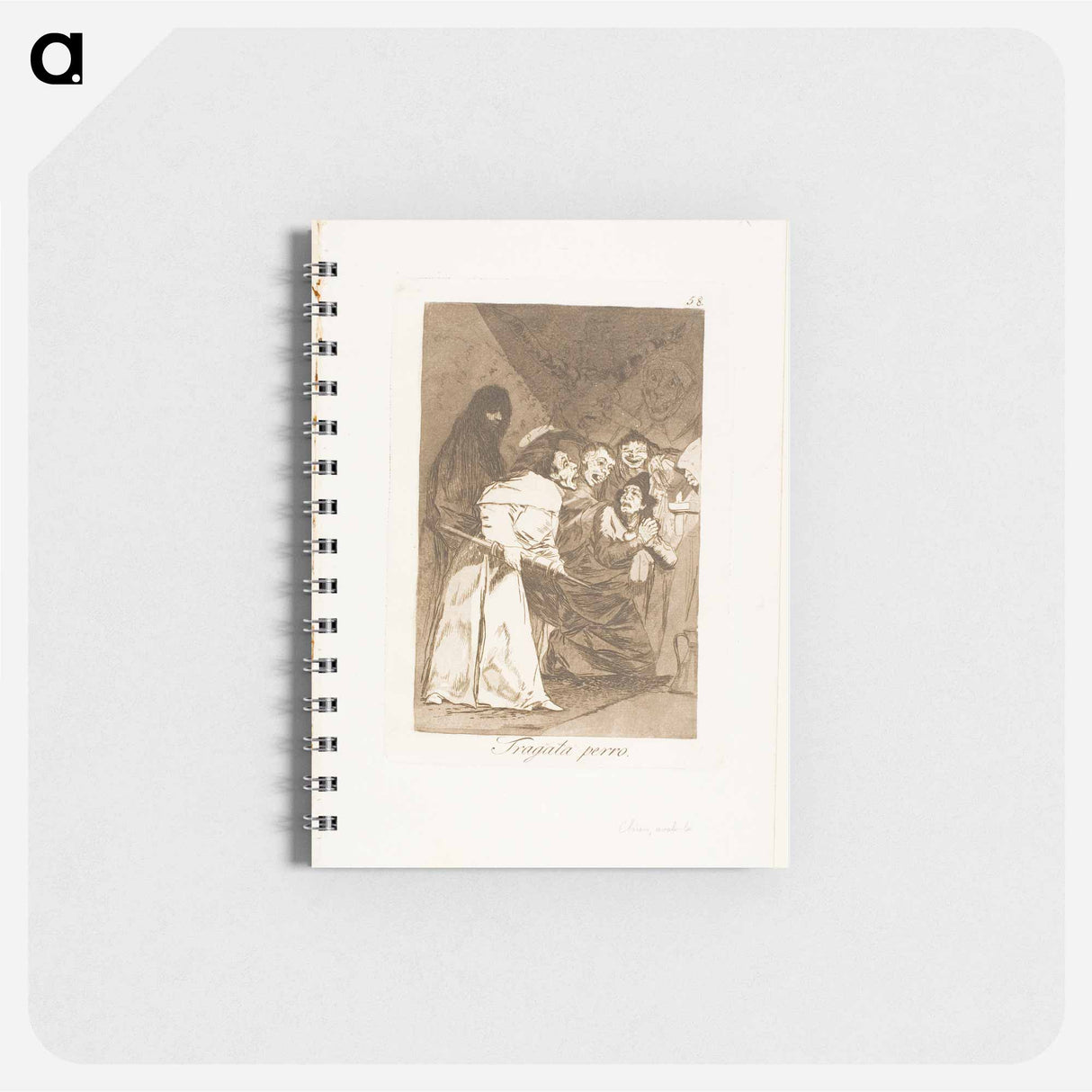 Swallow it, dog, plate 58 from Los Caprichos - Francisco de Goya Memo.