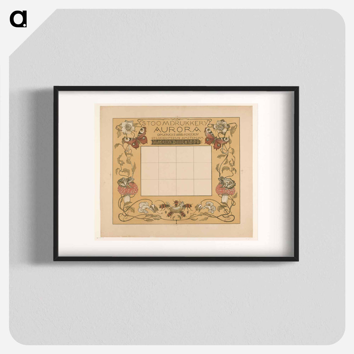 Calendar of the year 1899, with flying insects and spiders - Theo van Hoytema Poster.