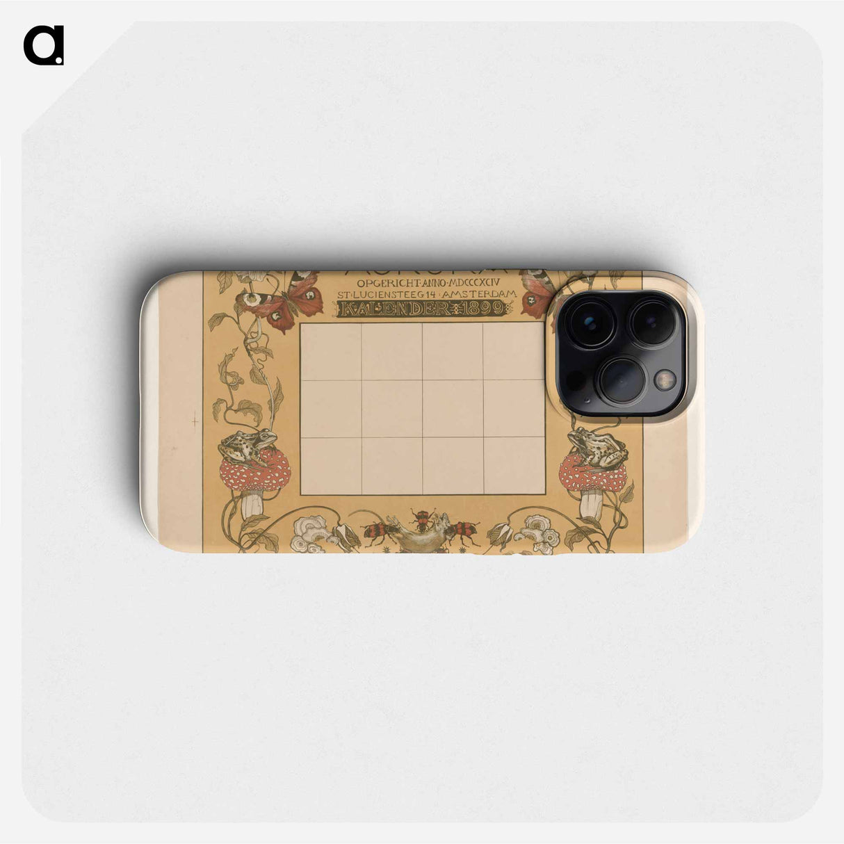 Kalender van het jaar 1899, met bloemen, insecten en kikkers - テオ ヴァン ホイテマ Phone Case.