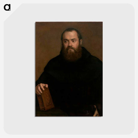アートポストカード-A monk with a book - ティツィアーノ ヴェチェッリオ Postcard.