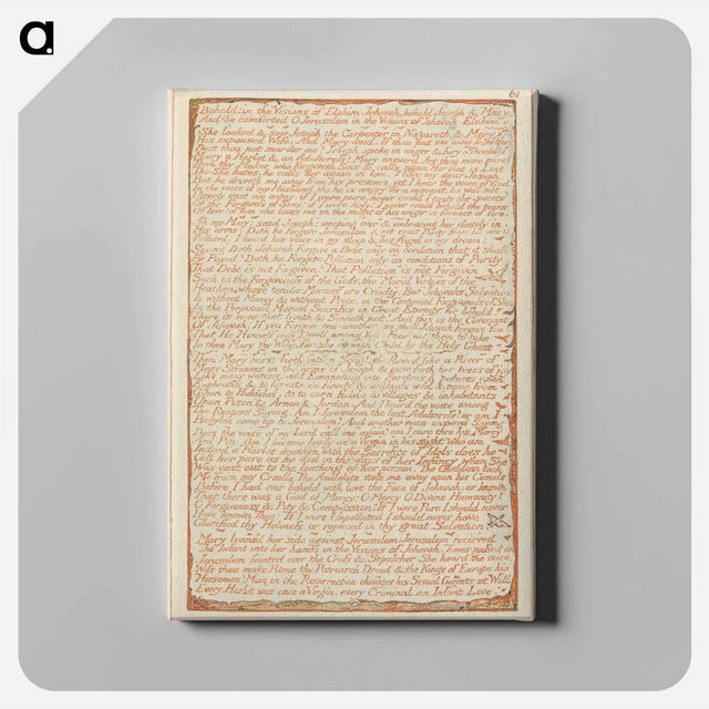 アートパネル-Jerusalem, Plate 61, "Behold: in the Visions of Elohim Jehovah" - ウィリアム ブレイク Canvas.