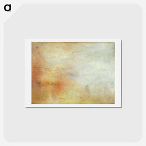 アートポストカード-Sun Setting over a Lake - ウィリアム ターナー Postcard.