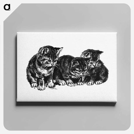 アートパネル-Kittens from Cherry Cheeks And Roses
 - 大英図書館 Canvas.