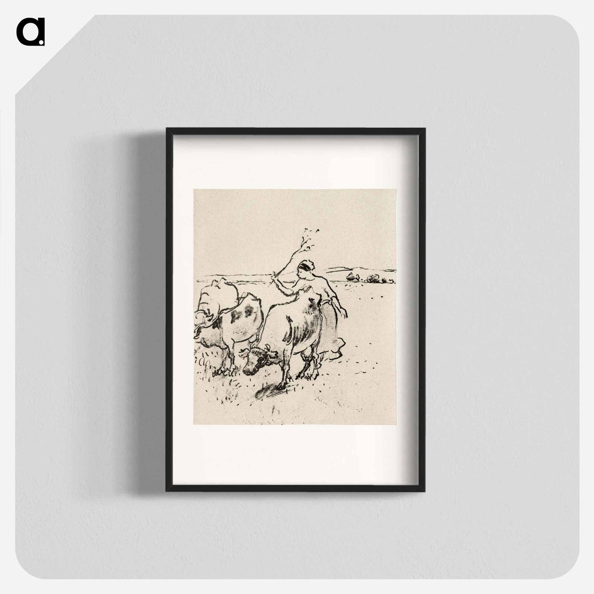 Cowherder - カミーユ ピサロ Poster.