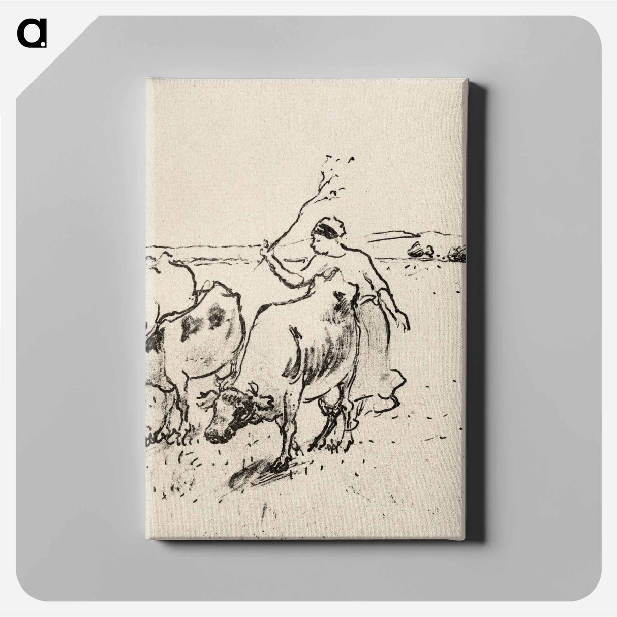 Cowherder - カミーユ ピサロ Canvas.