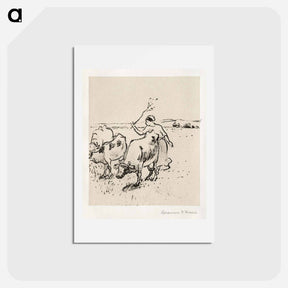 アートポストカード-Cowherder - カミーユ ピサロ Postcard.