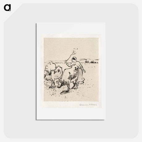 アートポストカード-Cowherder - カミーユ ピサロ Postcard.