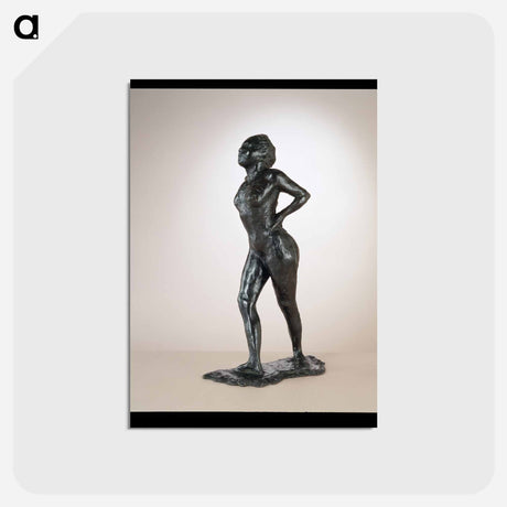 アートポストカード-Dancer At Rest, Hands On Hips, Right Leg Forward - エドガー ドガ Postcard.