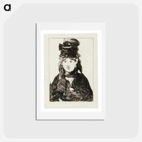 アートポストカード-Berthe Morisot in Black - エドゥアール マネ Postcard.