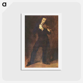 アートポストカード-Portrait of Paganini - ウジェーヌ ドラクロワ Postcard.