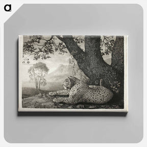 アートパネル-A Tyger (A Recumbent Leopard by a Tree)
 - ジョージ スタッブス Canvas.