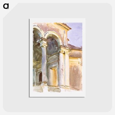 アートポストカード-Loggia, Villa Giulia, Rome - ジョン シンガー サージェント Postcard.