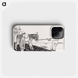 Two boys and a donkey - Julie de Graag Phone Case.