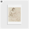 アートポストカード-Seated Tahitian Woman (recto); Standing Tahitian Woman (verso) - ポール ゴーギャン Postcard.