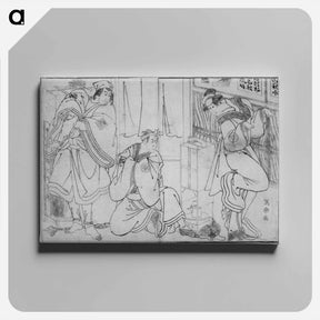 アートパネル-Ichikawa Monnosuke II, Matsumoto Kōshirō IV, and Iwai Hanshirō IV - 東洲斎 写楽 Canvas.