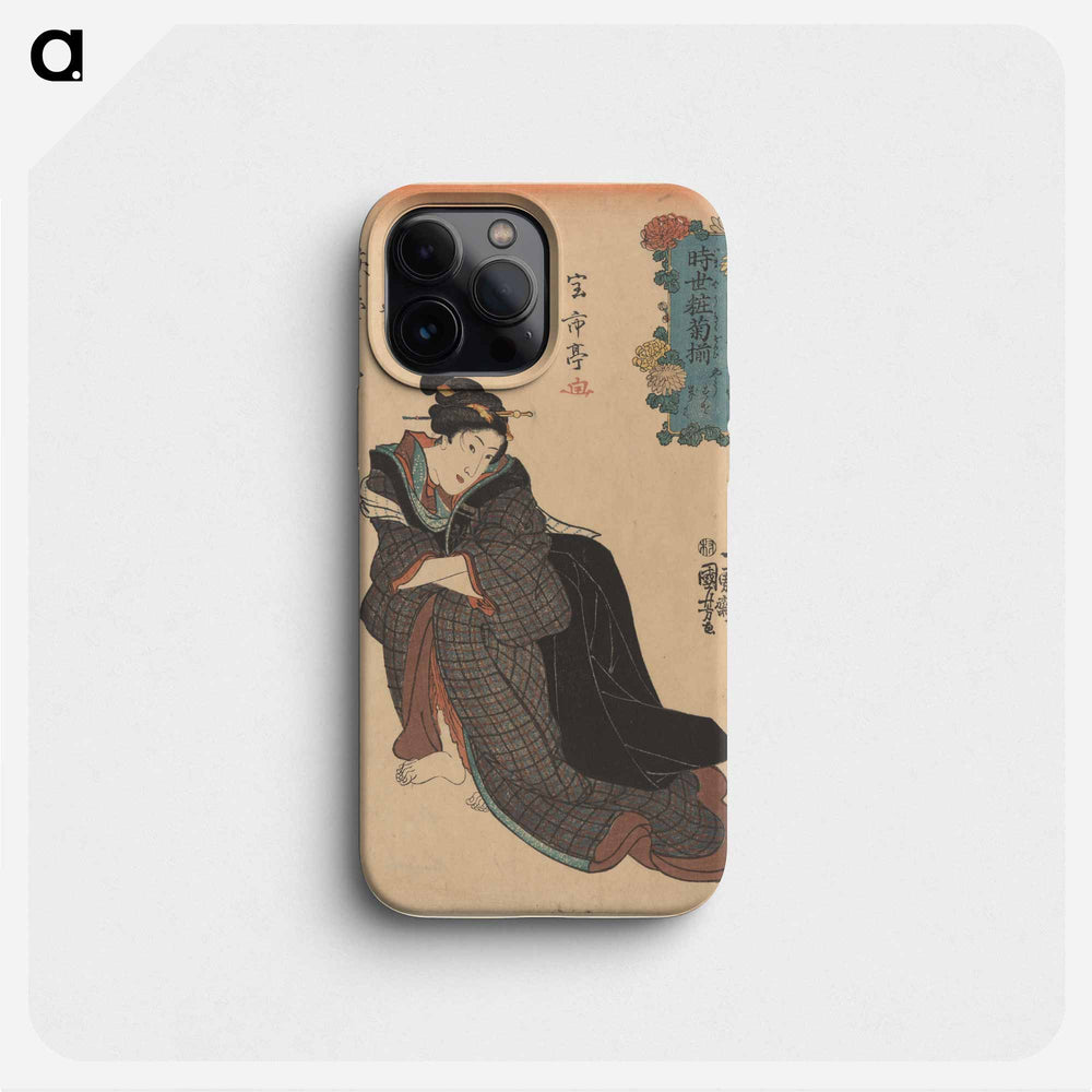 Woman in Plaid Kimono, Arms Akimbo - 歌川 国芳 Phone Case.