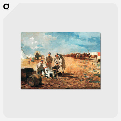 アートポストカード-Rainy Day in Camp - ウィンスロー ホーマー Postcard.