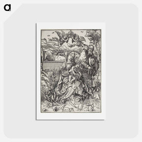 アートポストカード-The Holy Family with Three Hares - アルブレヒト デューラー Postcard.