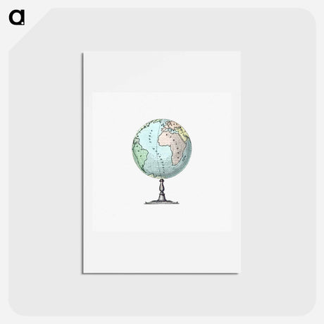 アートポストカード-Vintage Victorian style atlas engraving - アンティーク地図 Postcard.