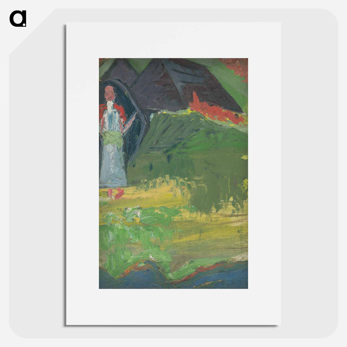 Girl in front of a shepherd's hut - アーノルド ピーター ワイズ クビンチャン Poster.