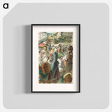 The Market at Gisors: Rue Cappeville - カミーユ ピサロ Poster.