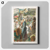 The Market at Gisors: Rue Cappeville - カミーユ ピサロ Canvas.