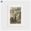 アートポストカード-The Market at Gisors: Rue Cappeville - カミーユ ピサロ Postcard.