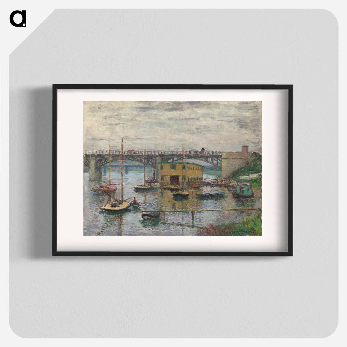 Bridge at Argenteuil on a Gray Day - クロード モネ Poster.