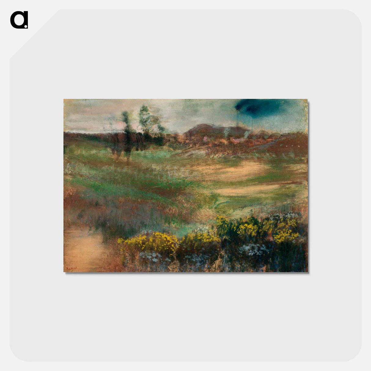 アートポストカード-Landscape with Smokestacks - エドガー ドガ Postcard.