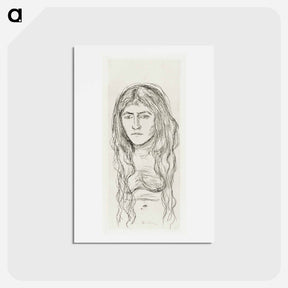 アートポストカード-Woman with Long Hair - エドヴァルド ムンク Postcard.
