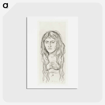 Woman with Long Hair - エドヴァルド ムンク Postcard.