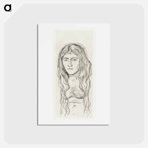 Woman with Long Hair - エドヴァルド ムンク Postcard.