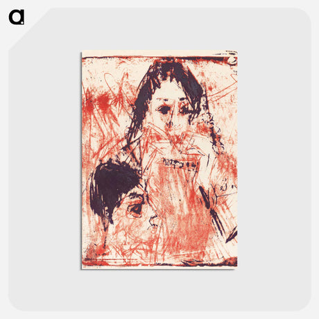 アートポストカード-Harmonica Player - エルンスト ルートヴィヒ キルヒナー Postcard.