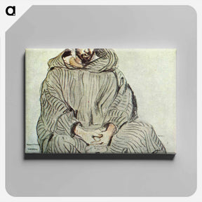 アートパネル-Seated Arab in Tanger - ウジェーヌ ドラクロワ Canvas.