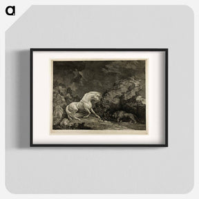 アートポスター-A Horse Affrighted by a Lion
 - ジョージ スタッブス Poster.