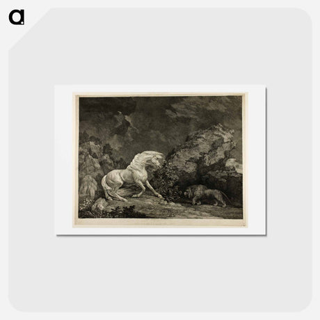 アートポストカード-A Horse Affrighted by a Lion
 - ジョージ スタッブス Postcard.