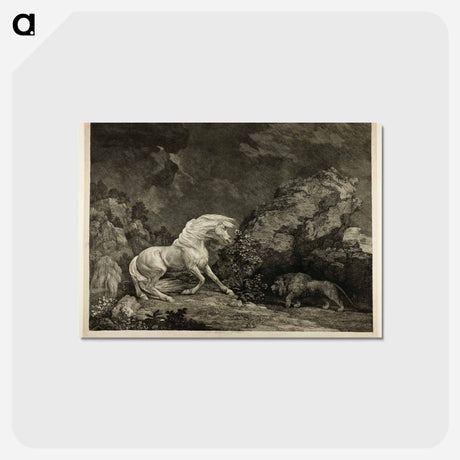 アートポストカード-A Horse Affrighted by a Lion
 - ジョージ スタッブス Postcard.