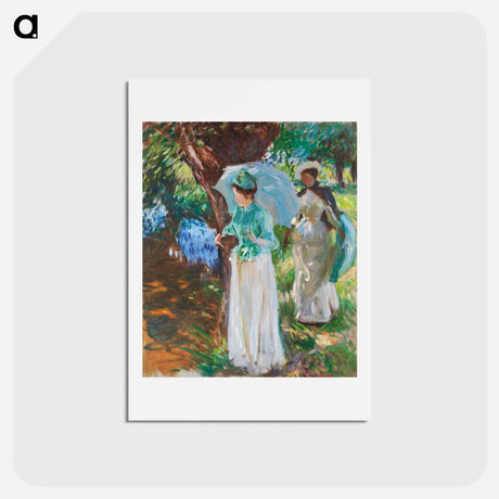 アートポストカード-Two Girls with Parasols - ジョン シンガー サージェント Postcard.