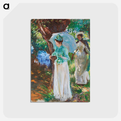 アートポストカード-Two Girls with Parasols - ジョン シンガー サージェント Postcard.