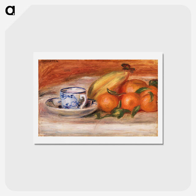 アートポストカード-Oranges, Bananas, and Teacup - ピエール オーギュスト ルノワール Postcard.