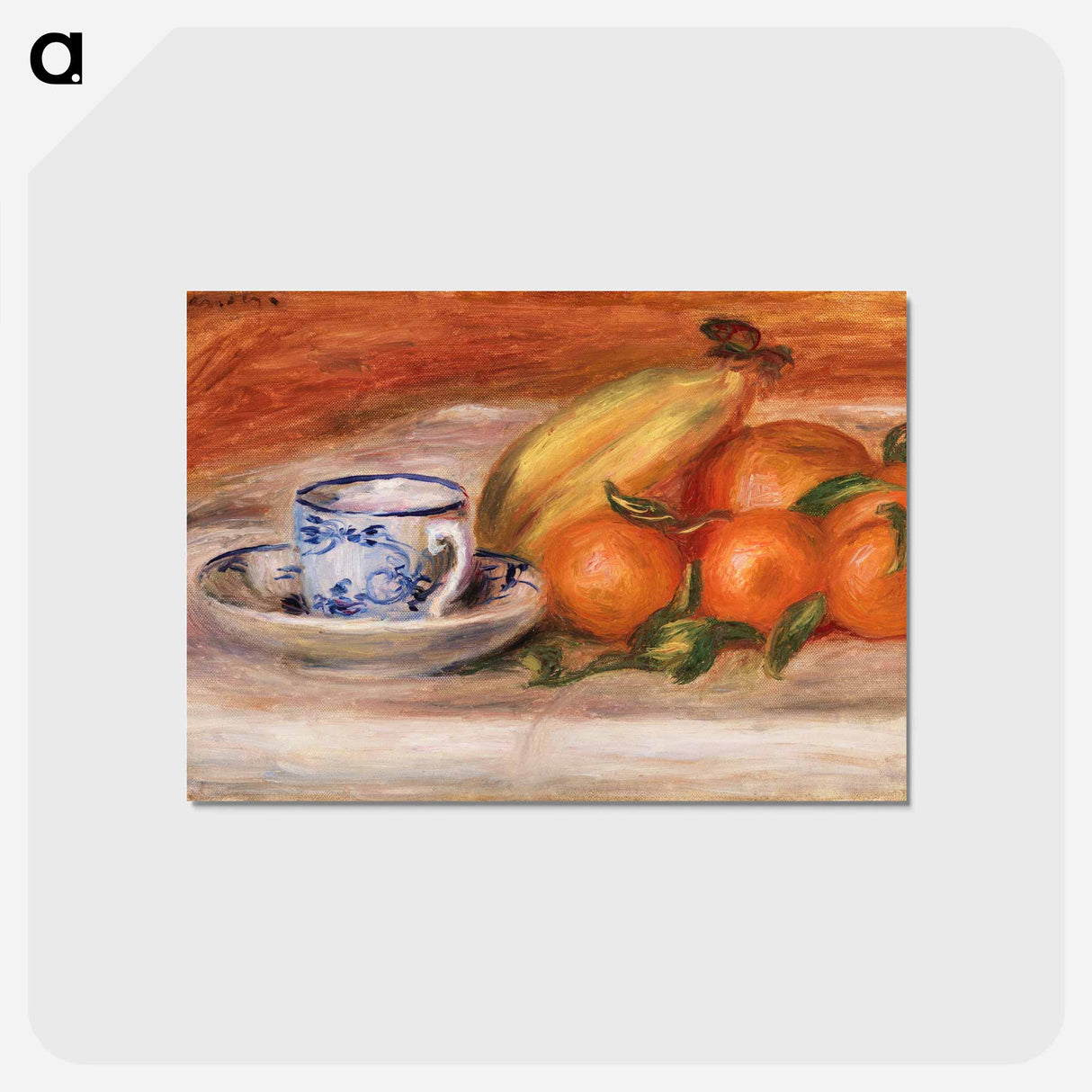アートポストカード-Oranges, Bananas, and Teacup - ピエール オーギュスト ルノワール Postcard.